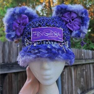 zingara crotchet rave hat- NEW